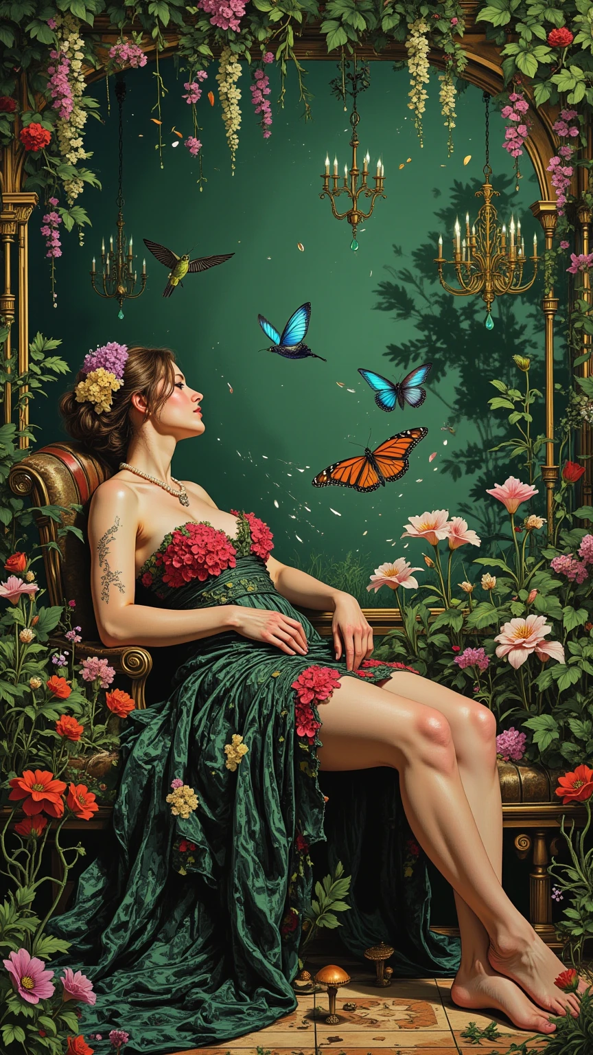 1sexy girl with forest clothes, flowers, leaves, mandalas, fractal,, Sleeping Beauty, by Bella🦋 full body, beautiful girl sleeping, room with mirror, girl sleeping on bed and sheets, old clock and lamp on table, full body, black hair, Transparent clothing,open legs, view of pubic hair, 1 sexy girl in transparent forest clothes,exposed breasts, open transparent t-shirt,mandala and flower tattoos, La mejor calidad, Obra maestra, llustration, muy delicado y hermoso, muy detallado, CG, Unidad, Fondo de pantalla de 8k, ridiculous, huge filesize, lente muy ancha, Luz suave,Sleeping Beauty, by Bella🦋 full body, beautiful girl sleeping, full body, black hair, Transparent clothing, slight smile,, open legs, view of pubic hair, 1 sexy girl in transparent forest clothes,exposed breasts, open transparent t-shirt,mandala and flower tattoos, La mejor calidad,
