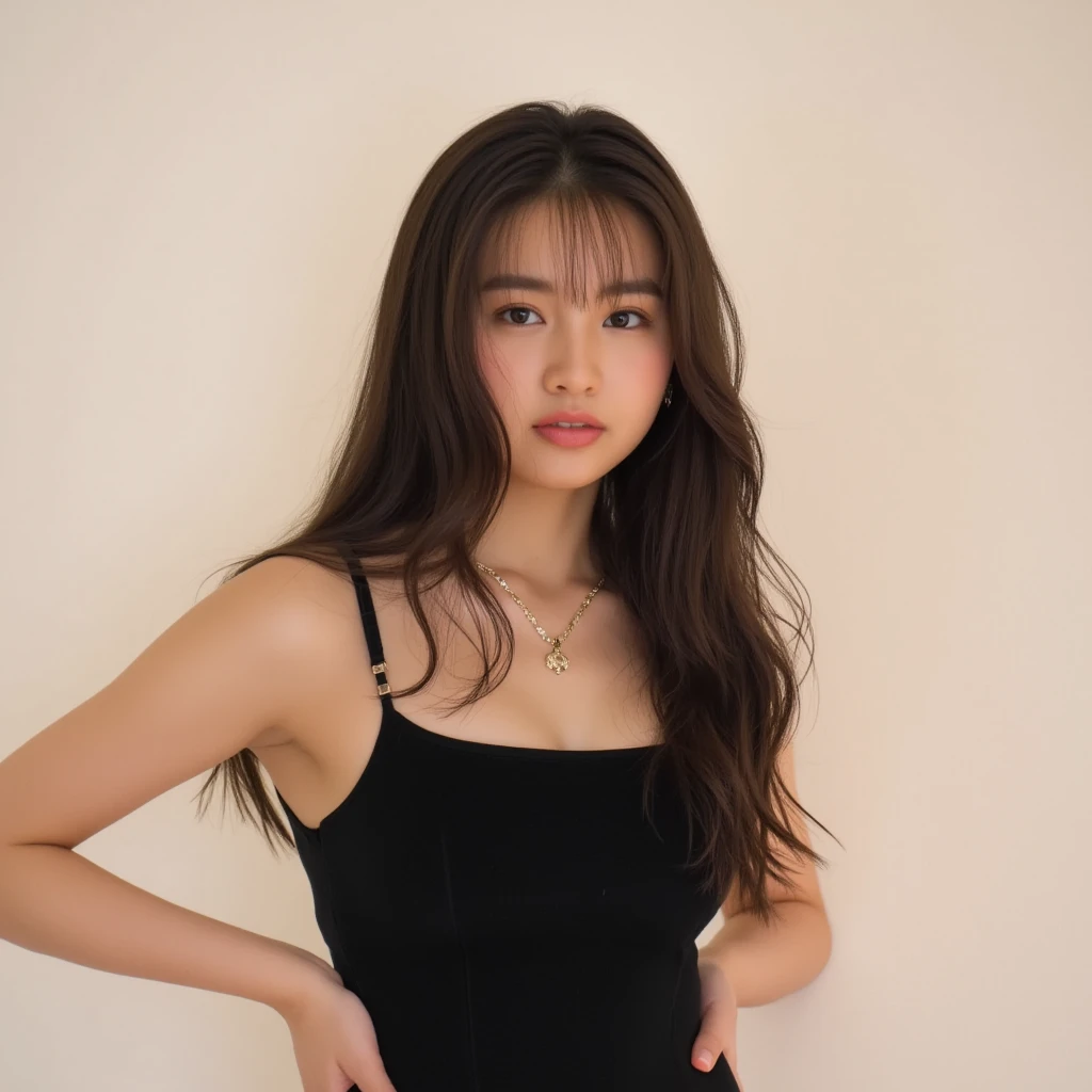 Mulher arrogante em um top preto e jeans posando para uma foto, 2 Modelo feminina de 4 anos, Kailee Mandel, Retrato Sophie Mudd, Violeta Myers, taken in the early 2020s, tampo preto, Charli Bowater, 18 anos, 19-year-old girl, usando um top bonito, usando um top cropped sexy