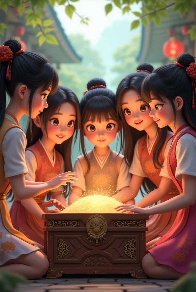 Image of manifestation of the enlightened spirits on the participants in a mediumistic meeting, peace, love and kindness