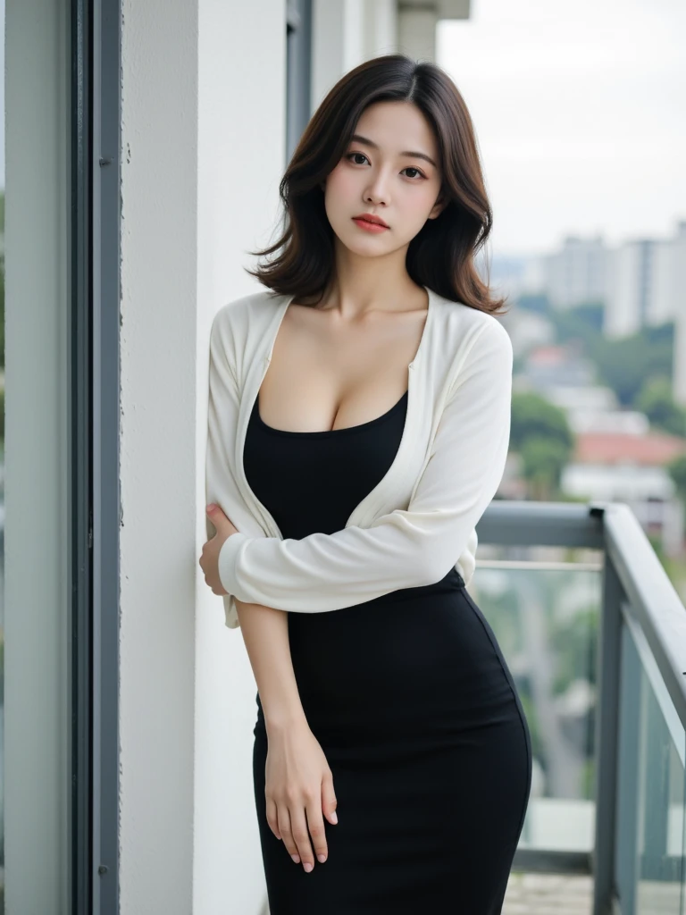 (1 Ultimate Beautiful Mature Woman), hyperdetailed face, Detailed lips, A detailed eye, (big eye), 二重まぶた, Brunette Bob Hair, (grin), (large full breasts), (thighs thighs thighs thighs), (portlate), (Business woman attire), Perfect fit, perfect bodies, face perfect, depth of fields, Perfect image realism, Background with:((Inside the office))、詳細なBackground with, detailed costume, Perfect litthing、Hyper-Realism、Photorealsitic、8K maximum resolution, (​masterpiece), ighly detailed, Professional