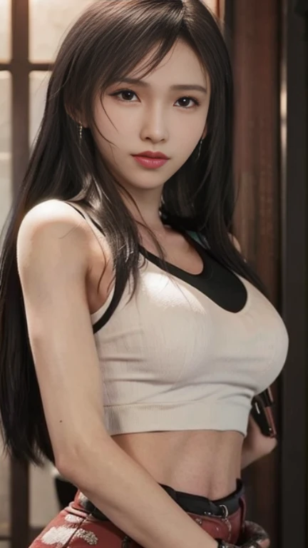 8K，hyper HD,tmasterpiece， Best quality at best， cinematic Film still from， 1 plump girl， the street， Low-cut transparent dress， Colossal tits，humongous large breast，low chest， closeup cleavage， bright， cheerfulness， Warm and soft lighting， （fog atmosphere： 0.7） Cap cap，(Low-cut T-shirt:1.3)，Wear earrings，overmany，ssmile, choker necklace，Colossal tits