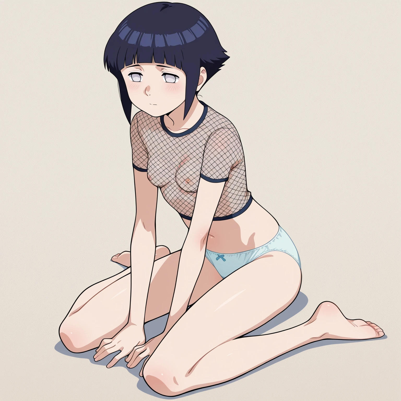 hanako-san, black hair, black eyes, no nose,(completely nude:1.2),flat chest,(Loli kid),