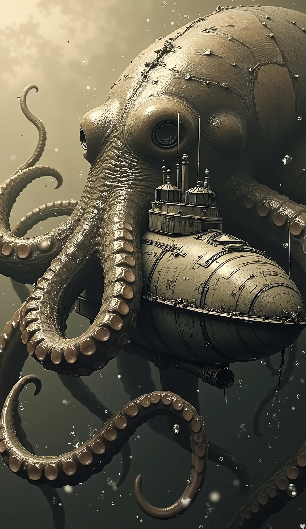 <lora:DavyJonesLockerStyle:1>DavyJonesLockerStyle puppet animation, steampunk, wet, dripping, tentacle, (Masterpiece:1.3) (best quality:1.2) (high quality:1.1)