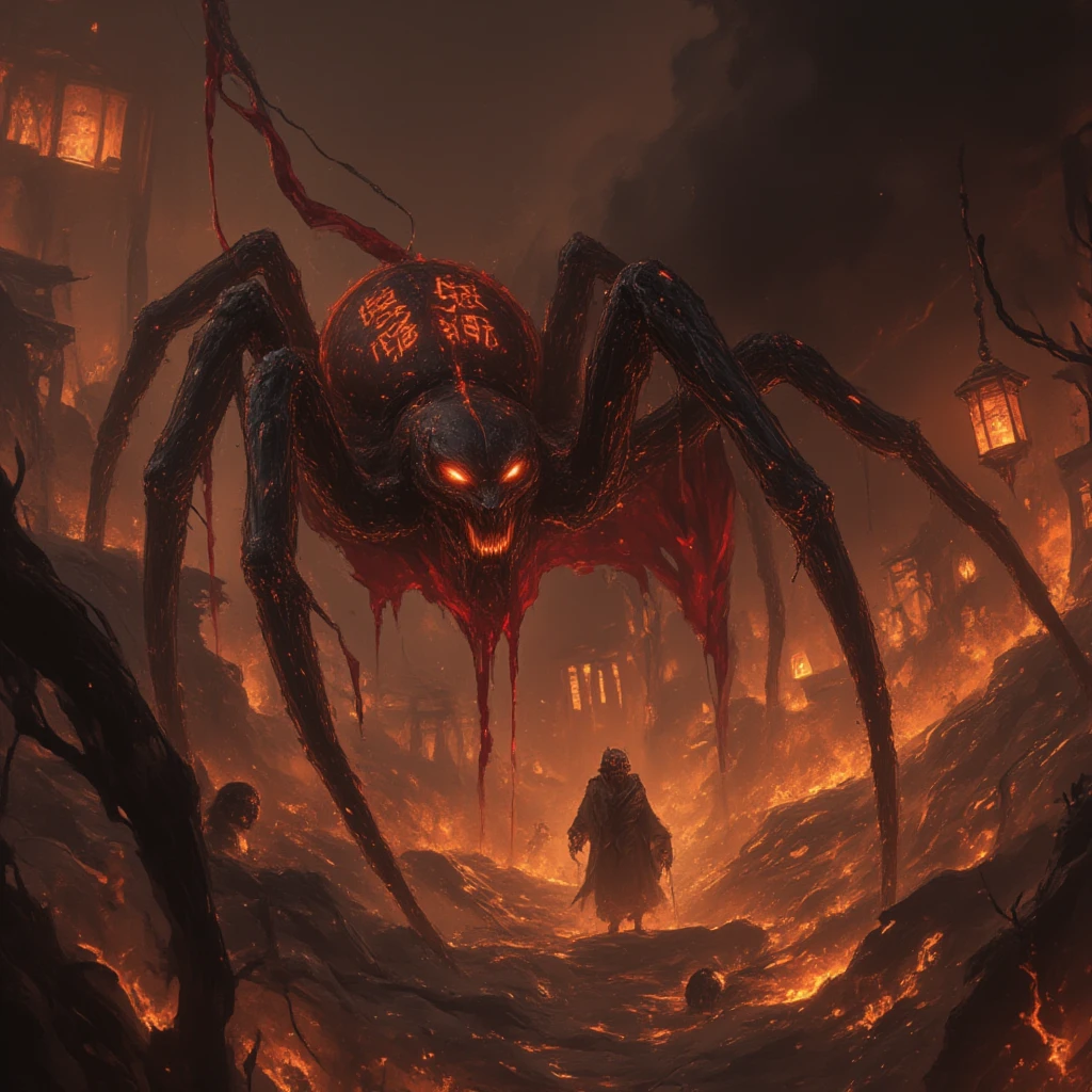 "Lonely traveler,Travel through a bloody hell,There is terror and bugs all around,Between the corpse mountains and the sea of blood,Accompanied by a cyberpunk style,Create a photo of a masterpiece,HD Best!"