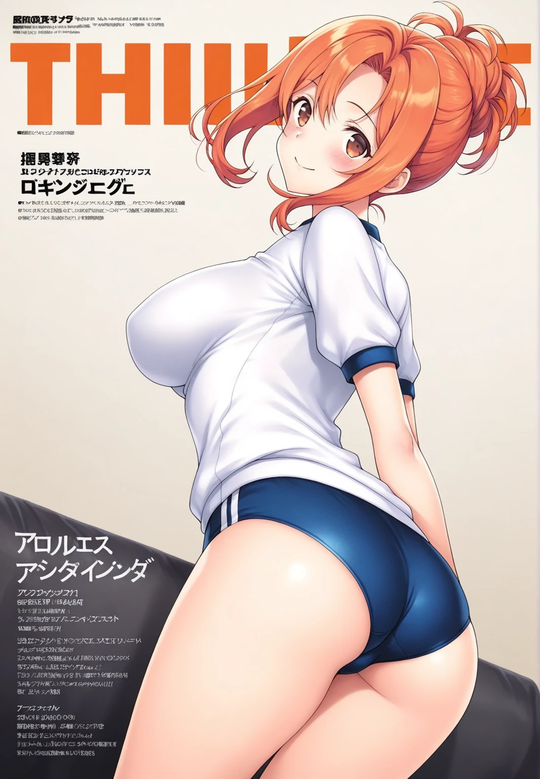 A Female robot is sleeping in the book, spread legs, nude, banzai pose. she wears no dress. She Brown short hair is tied with two big red clothespins, She lifts up the under hem of her white plain dress, leaning over, masterpiece, very short pigtails,brown hair, mature, android, blue eyes, full body figure, Height: 160cm, flushed cheeks, 2020s anime picture, A beautiful robot with short brown hair in two short pigtails held up by two very large huge red clothespins, Uplifting, No NSFW, whole body, barefoot, archaic smile, getting orgasm, 25 years old, sweat bucket.