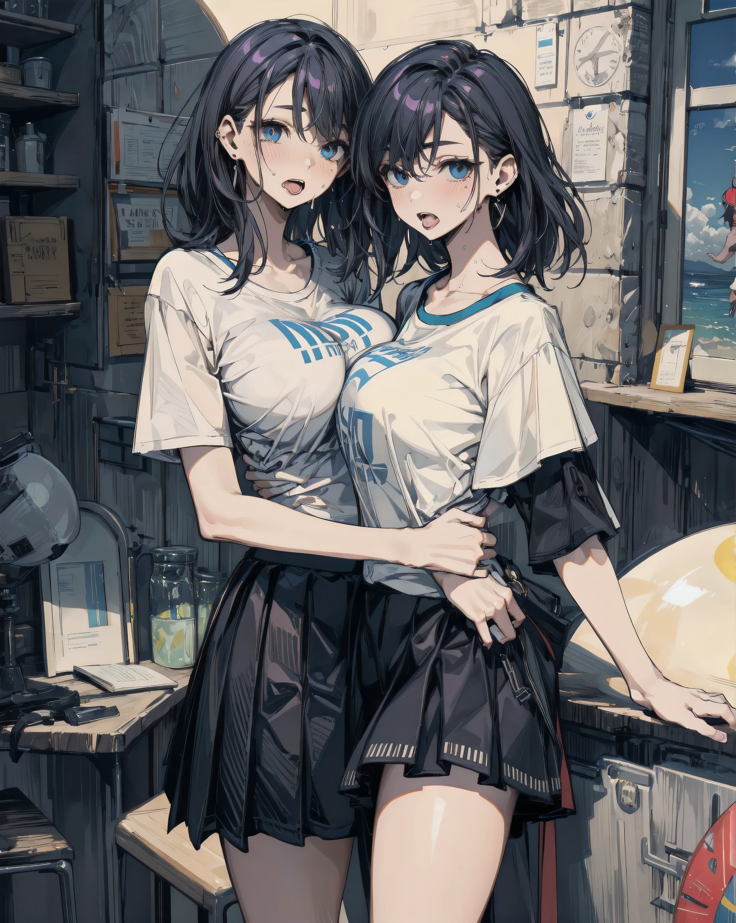 aggressive、Patsun、Medium Hair、girl、Light Hair Color、Small Mouth、Small Nose、Big Breasts、Chubby、Fresh cream