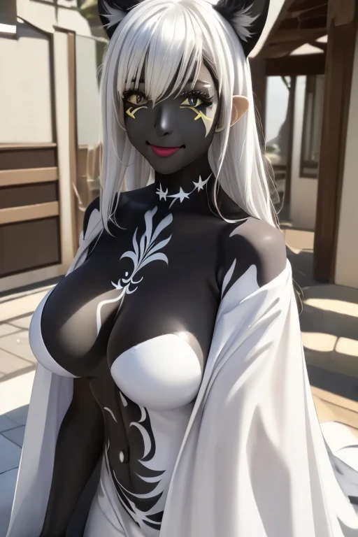 Best quality, masterpiece, ultra-high res, (photorealistic:1.4), (1girl), 1boy, solo, deep shadow, shiny skin, (8k, RAW photo, best quality, masterpiece:1.2), (masterpiece),(best quality:1.3),(ultra detailed:1.2),(highres:1.1), (extremely detailed CG), best quality, ultra-detailed, beautiful, masterpiece, best quality,
<lora:sadu:0.8>
Dragon scales, dragon horns, dragon girls, 1girl, colored skin, horns, long hair, blurry background, solo, blurry, au ra, white hair, (blue skin), black scales, jewelry, blue eyes, black horns, ring, avatar \(ff14\), evil smile, seductive smile,
outdoors, grasslands,
standing,(viewer on leash), femdom ,holding leash, leash pull,from below, mature female, pov, dark skinned female, purple lipstick, makeup, high heels, grinning, teeth, disgusted, evil smile, frowning <lora:viewer on leash 6:0.8>