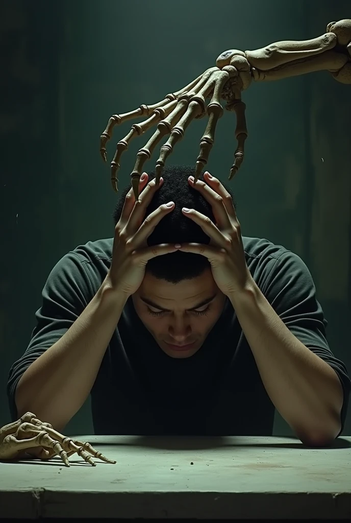 art handsome man eats brain naked