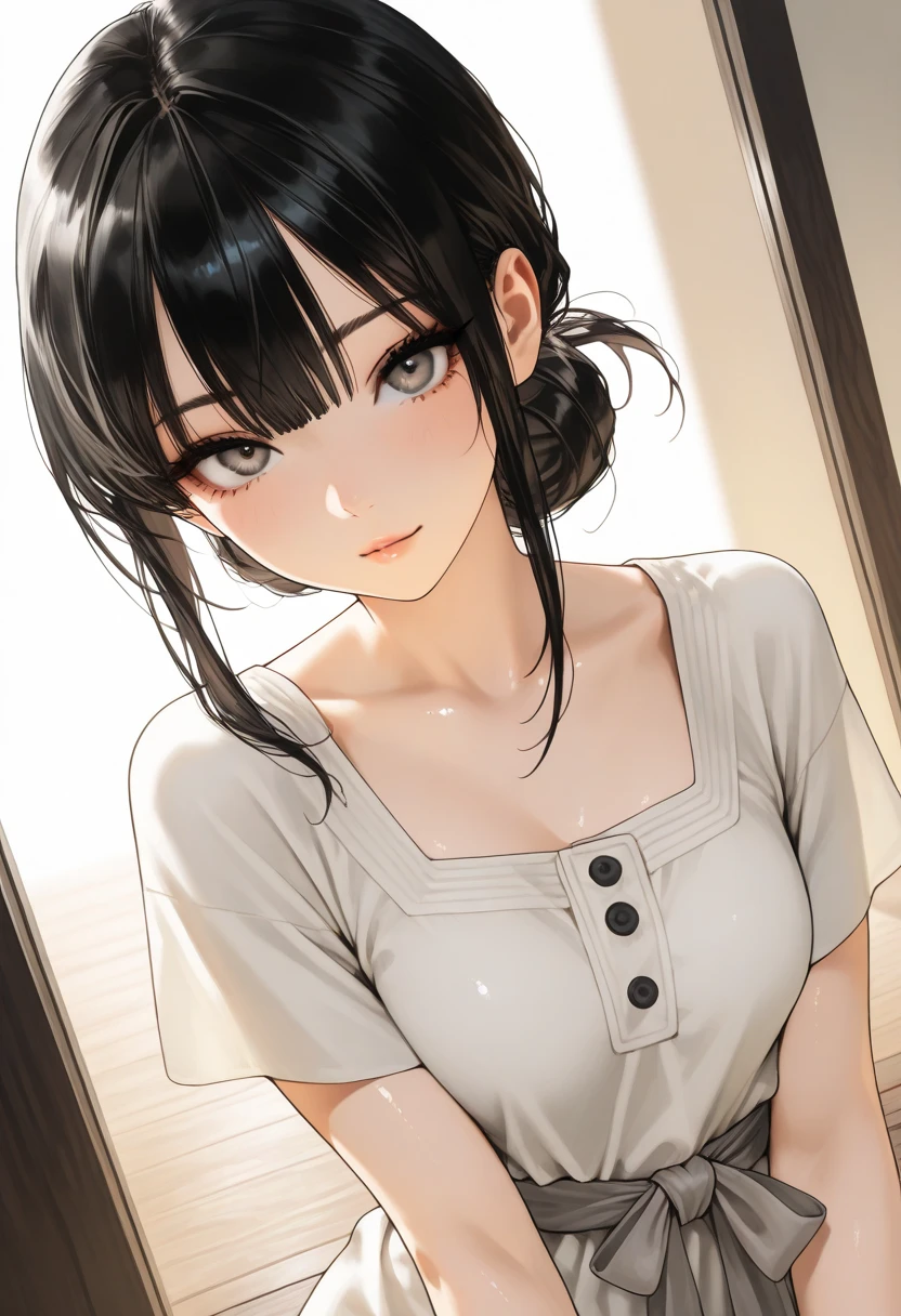 Browsing Caution,((Perfect Anatomy:1.2,Realistic,:1.3,RAW Photos:1.3,masterpiece、Highest quality、Ultra - High resolution、High resolution、Extremely detailed CG、8k)),(Fully naked body),1 female,alone,20-year-old,The Beauty of Japan,Beautiful and exquisite face and eyes,Big and beautiful eyes,Dark blue eyes,(Black Hair,Ponytail Hair,Blunt bangs,Wet Hair:1.4),(Medium chest,Slender body,Small Head:1.4, skinny), Glowing Skin,Oily skin, Semi-sitting position,Put your arms behind your back,Spread your legs wide:1.5,((bondage)),((Sweat:1.4))、Inside the prison、Collapsed building、Tokyo、