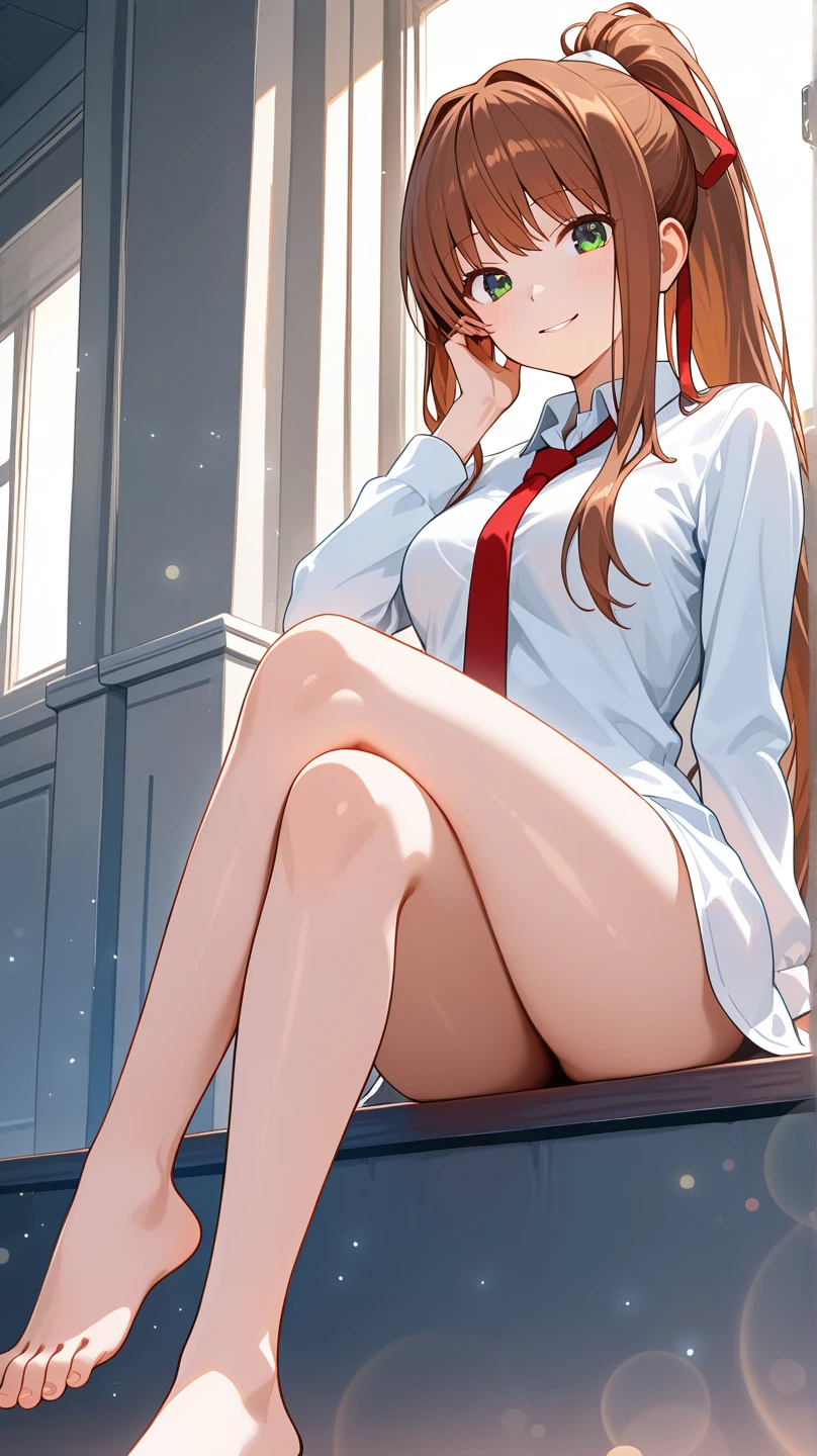 ((masterpiece, Highest quality, High resolution, 超High resolution, Pixel Perfect, Written boundary depth, 4K, RTTX 10.0, Human Development Report))), 1 girl, single, alone, beauty、View the whole body、 ((Long Hair, Short Liuhai, Reddish brown hair)), ((blue eyes, Beautiful eyelashes, Realistic eyes)), ((Detailed face, blush:1.2)), ((Smooth texture:0.75, Vibrant texture:0.65, Vibrant:1.1, Anime CG style)), Medium chest, Perfect body,  smile, attractive way to sit, Brewing tea in a teapot, (The wind makes my hair flutter，Exposing shoulders、Expose your breasts) , It snows heavily at night、(((Showing panties:1.3)))、M-shaped legs:1.4 Highest, masterpiece, High resolution, (Head to toe full body view), front, frontComposition from slightly below, Symmetric, Tall 18 year old girl, alone, (Head to toe), (Small breasts), Unkempt brown hair,(White luxury lingerie), (Sit with your legs apart), (Crouching pose), (A composition showing white panties), (Her legs were spread、I see your white pants.), (I was made to sit on the floor with my legs spread...),((((M-shaped legs:1.4))))
, Thin legs, A very beautiful and tall 18 year old girl, (No shoes), blush, Shy big eyes, looking at the camera, (((Blazer Uniform, Checkered Pleated Skirt)))、((Vulgarity)),