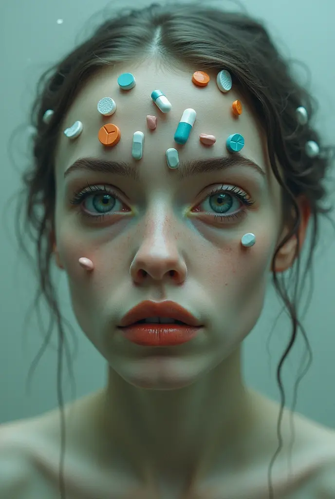 scientist, female, creepy, transforming, blueberry, mishap, formula, laboratory, horror, surreal, swelling up, blue, worried, experiment, accident, modern, eerie, detailed, glowing, vivid, turning blue