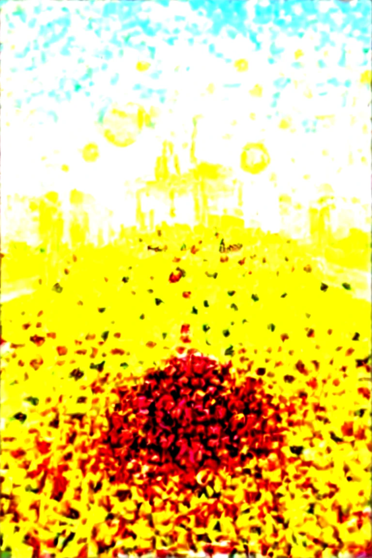 This whimsical illustration features imaginative depictions of the mouth and teeth as a playful landscape. teeth form a semicircular layout similar to a fortress, 上面suggests drink or juice. these characters wear brightly colored Clothes, sprinkled with furry white clouds, symbolizes indulgence. adjoining the cake, large, Scrub your teeth with an oversized brush, and the background is covered with strawberry and chocolate drops, above the teeth. 毗邻蛋糕, The background is dotted with furry white clouds, emphasizes oral hygiene. Vibrant rainbow arches span the sky, A two-tiered cake as the central structure. Light blue sky, suggests drink or juice, Creates a fantastic atmosphere. On the left, A stylized tree composed of strung fruit slices and a playful theme. Additionally, The landscape is neatly arranged with cows and various small objects, adds a cheerful tone to the scene. At the bottom, The Chinese text suggests a message related to oral care.
