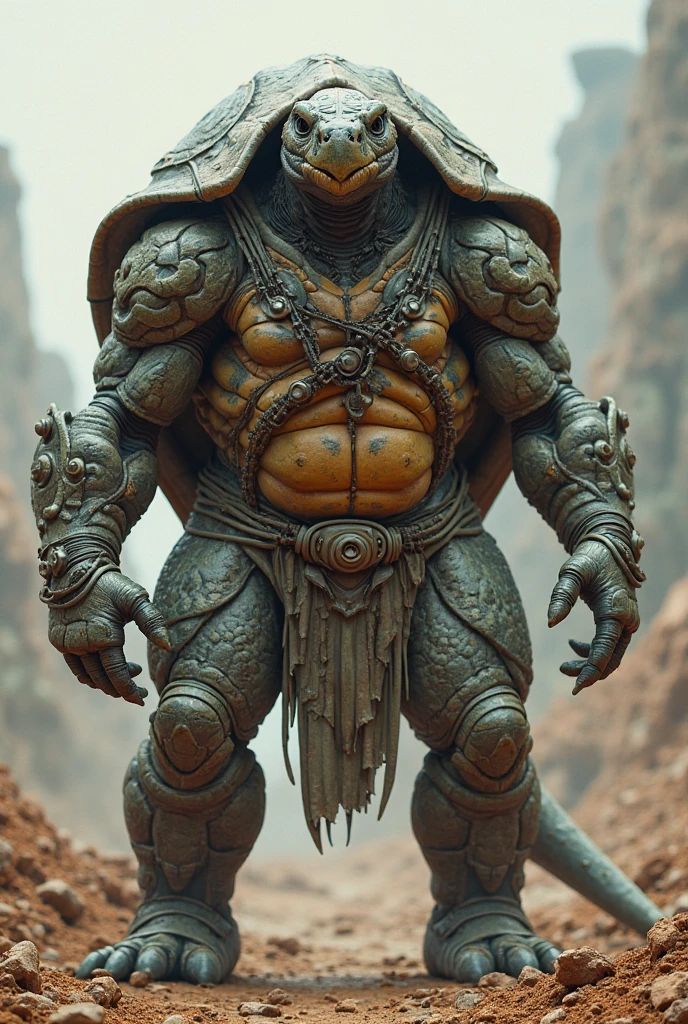 Create a warrior-style man with a lizard, new species mutated into man, with a face similar to that of a man, ears,boca,nose ,eyes lizard skin strong character kind and a little rough,with warrior armor but with the properties of the skin of a lizard leiolepis rigovantrii. 