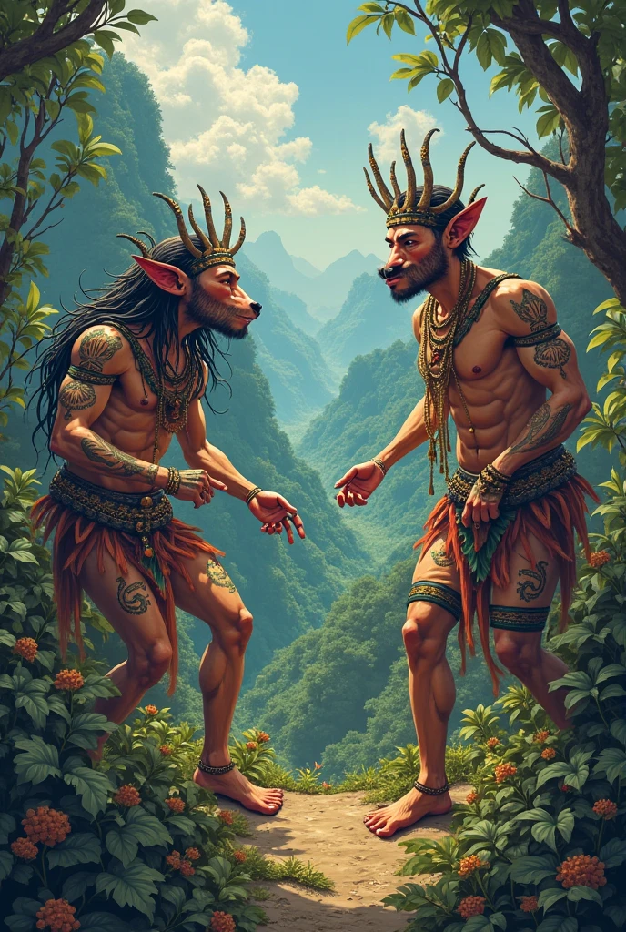 Make a collage with images with: Chullachaqui, The Siren of the Amazon, he was fighting, the red donkey, the Iquitos, The Bora, the Huitoto, los Cocama-cocamilla, the shipibos-konibo, The Yagua, the loreto gang, chullachaqui dance, mermaid dance, the anaconda, Ayahuasca dance, danza de The Yagua, the dance of the cushma, Amazon River, Lake Cystococha, Iquitos and the main square and Yarinacocha lagoon