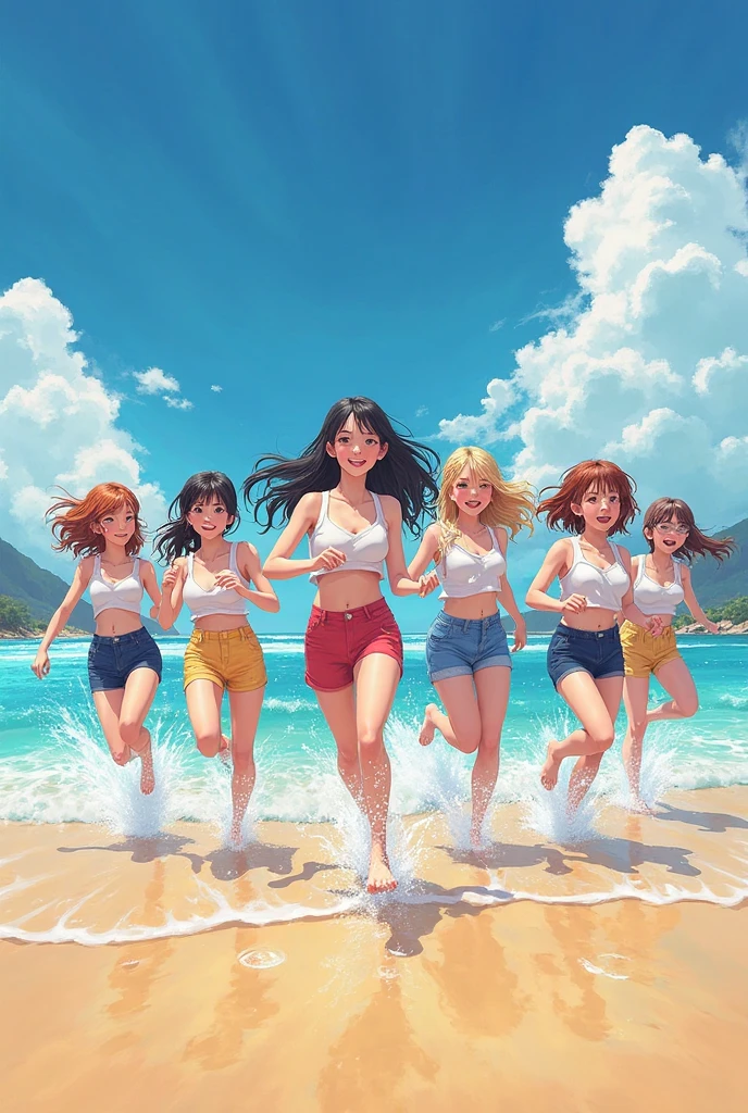 {{Teenage female, caucasian, hundreds of girls, thousands of girls, multiple girls, many girls, only girls, crowd shot, girls are friends}}, looking at viewer, hazel eyes, extremely detailed, brown hair, blonde hair, red hair, black hair, {{blue bikinis, matching bikinis, identical bikinis, same color bikinis}}, pool, pool party, crowd of girls, girls partying, happy, best quality, high quality, extremely detailed anime screencap
