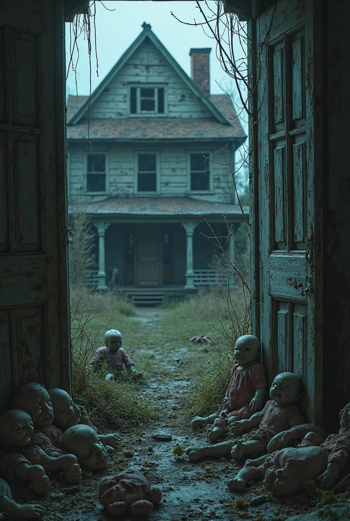 Abandoned village, room with killer dolls