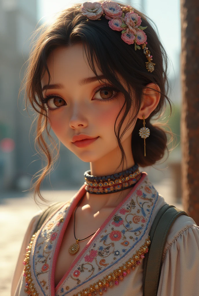 Change background realistic face cute girl realistic face best drees realistic face