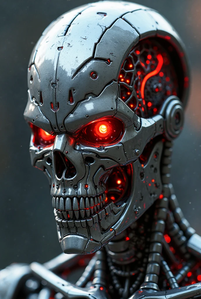 a close up of a skeleton with glowing eyes and a head, movie still of a alien cyborg, movie still of aztec cyborg, movie still of a villain cyborg, movie still of a cyborg, movie still of a cool cyborg, zombie from doom eternal, 1 9 8 0 s cgi, blue - ray screenshot, 8 k highly detailed ❤🔥 🔥 💀 🤖 🚀 --auto --s2