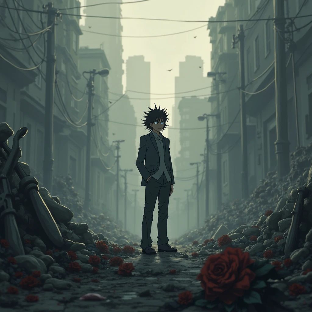 <lora:DarkestDungeonSDXL:0.6> ddstyle <lora:add-detail-xl:1> CloseUp, Ass Focus, Rearview, Kaneda from Akira, Walking along a red flower field, giant cgmech opens the blue Sky, cloudy, bright, high contrast, overgrown neo Tokyo, postapocalyptic, very detailed, hd