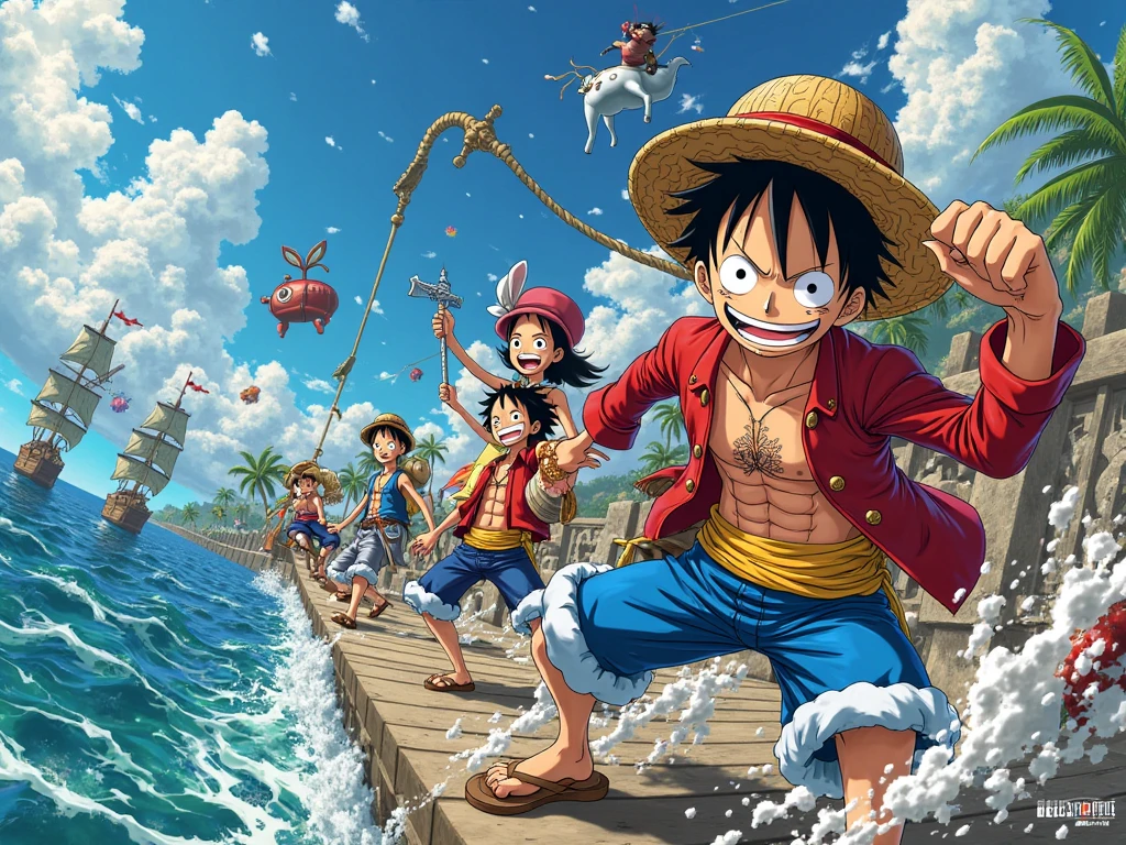 Luffy gangster fighting pirates