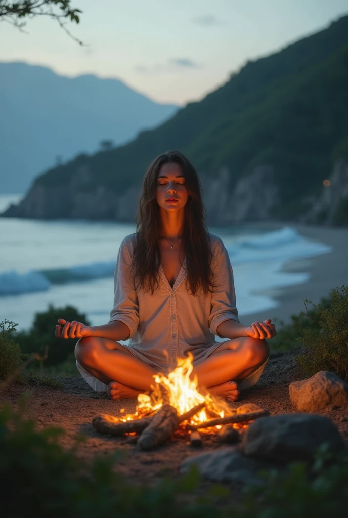a woman sitting in the middle of a body of water with a fire in her hand, shiva, lord shiva, god shiva the destroyer, hinduism, hindu gods, devainart, by Max Dauthendey, shakti, beautiful depiction, goddess art, inspired by Kailash Chandra Meher, hindu art, hindu god, nirvana, vishnu