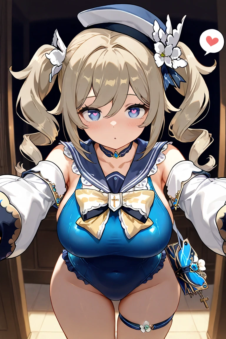 Her mother gave her something to drink Esmeralda, 18 years old, long blonde hair, blue eyes, big breasts, sexy dark blue dress with diamond sparkles, she was drinking a potion in a glass and she stayed still, she didn't move and her breasts grew too big to be real. huge