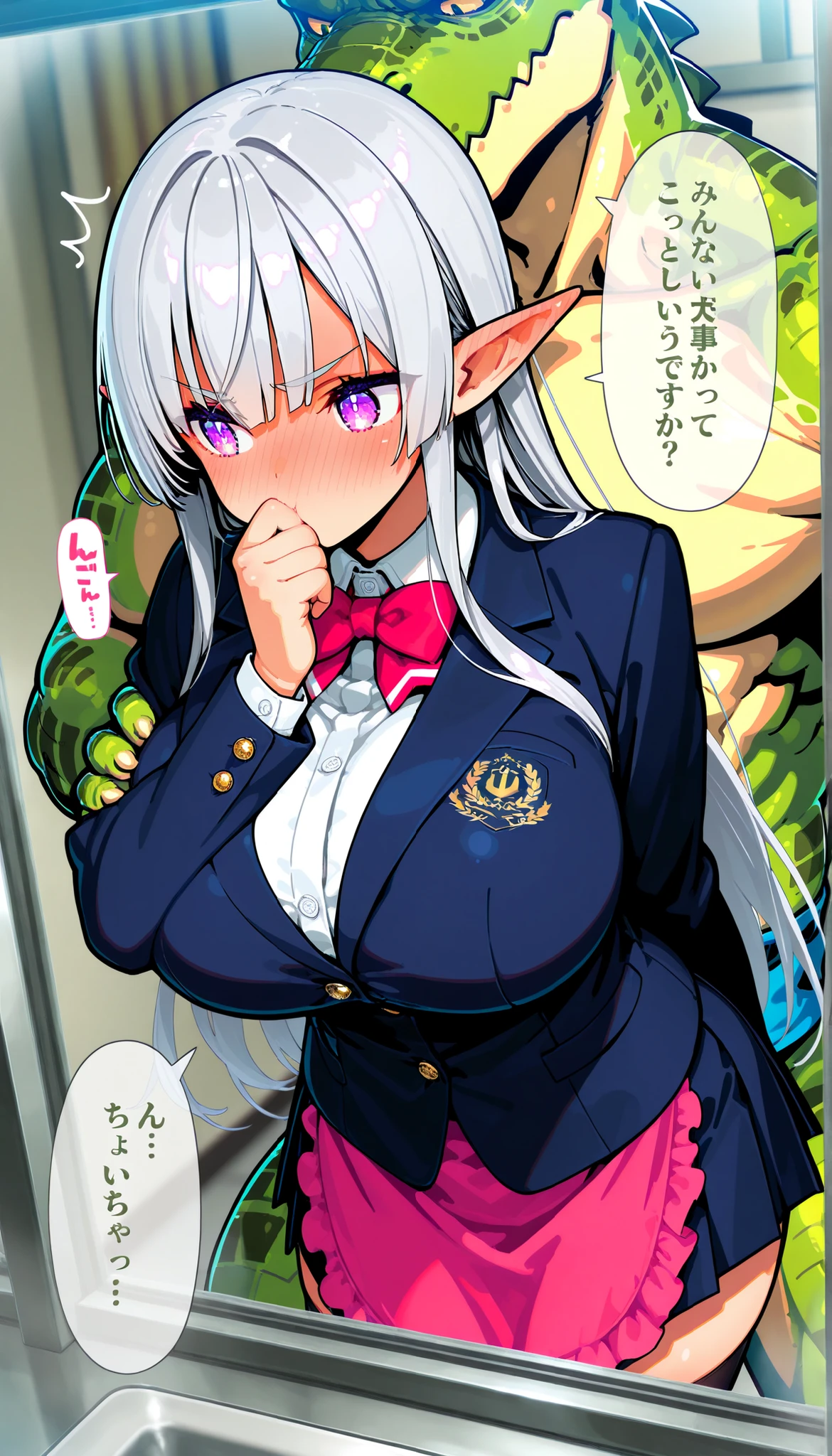 score_9, score_8_up, source_アニメ,Big Breasts,kiwi-default,purple eyes,empty eyes,grey hair,,stockings,High leg,latex,tie,garter belt,Reverse Bunny Suit,bikini,High heels,Heavy breathing,gloves,Wet and see-through,Areola,Pussy juice,Plump,front view,Used condom belt,corset,cuffs,first round,brainwashing