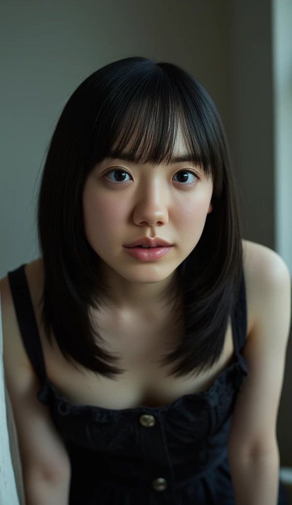 ((Upper Body:1.3)).Blown by the long wind [Blue-black:.3] hair,Looking at the audience, (Tabletop:1.3), (8K, Realistic, RAW Photos, Highest quality: 1.4), Japanese, (1 Girl), Beautiful Face, (Realistic face),{Wavy medium hair|Front hair long bob|short hair with long bangs}{Black hair|Brown hair|Blonde hair}, Beautiful hairstyle, Realistic eyes, Beautiful and beautiful eyes, (Realistic skin), Beautiful Skin, charm, Ultra-high resolution, Surreal, Very detailed, Golden Ratio,Female student peeing in the toilet、shame(Blushing:1.3),Upper Bodyは裸、Nipples sticking out