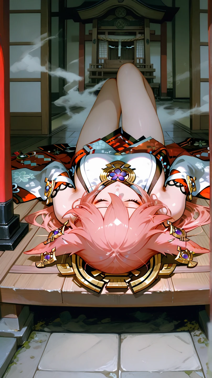 1girl,  sitting, bedroom, morning,  <lora:yaeMikoRealistic_yaemikoMixed:1>
