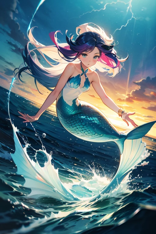 (masterpiece)、(Highest quality)、Very detailed、1 Girl、Solo full body shot、Perfect Face、Anime Girls、Very detailedな顔、(Long Hair:1.5)、(blue eyes:1.4)、(リトル・Mermaid:1.4)、Mermaid、(Underwater:1.4)、(sea castle:1.3)、sink、bubble、School of small fish、Light、jellyfish、Seaweed、Coral Reef、Red fish、Yellow fish、deep sea、Fantasy