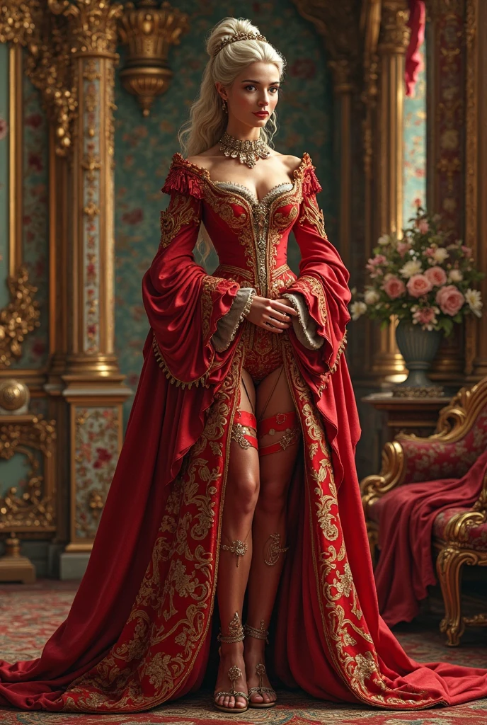Neo-Baroque, victorian era hungarian female xix century female, hazel hair, red lips, pretty features, Wadim Kashin, James Gurney, Ink, splash art", amazing beauty, Royo, Bak, hyperdetailed Splash artmodern European ink paintingornate and elaborate, dynamic, Neo-Baroque, full body shot, walking in a king’s hall 
