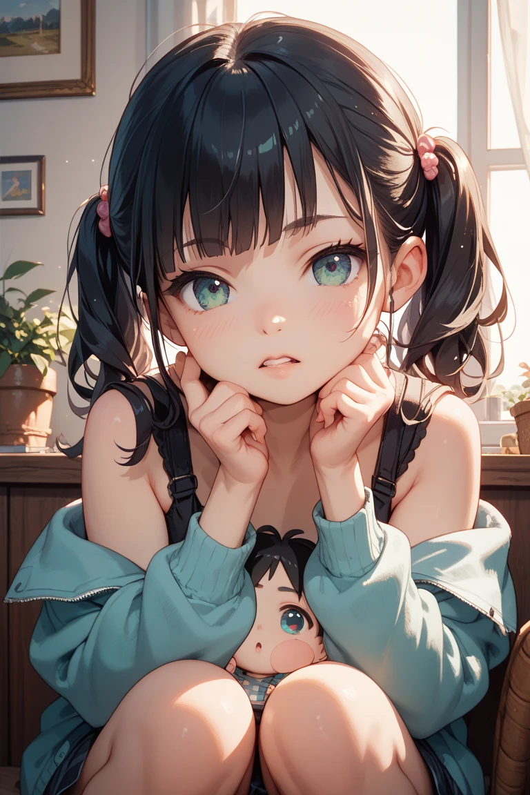 NICE,unparalleled beautiful girl,tteens detailed cute shot, pretty cool and beautiful cute face,super detailed NICE cute face, nice body, beautiful teeth, twintails, (FGO, Arknight, winter , moesode sweater. mini skirt),(erotic, sexy, upper eyes, spread legs), shiny skin,
perfect face, cute and symmetrical face, natural side lighting, movie lighting,
sitting chair,(glare shyly,detailed blush emotional expression of recieved ashamed love prank),(truth feeling),(legwear),1girl,8k,best quality,cg,(unparalleled masterpiece),ultra high res,hyper quality, extremely detailed, (high saturation),full color, super detailed skin, beautiful detailed eyes, extremely detailed face, approaching perfection, smooth, unparalleled best beautiful painting, golden ratio best illustration, various hair style, unparalleled best drawing, show me your best performance, do your best!, (from below), (NICE! show me you what you want to show me!, give me your feeling for me),wonderful amazing cute detailed expression of my sweet girl NICE,good anatomy beautiful face,engagement,
absurdres, absolutely resolution, incredibly absurdres, highres, ultra detailed, official art, unity 8k wallpaper, unparalleled masterpiece best quality story work. realistic cute anime. Lively and realistic characters. lively and detailed Anime.
