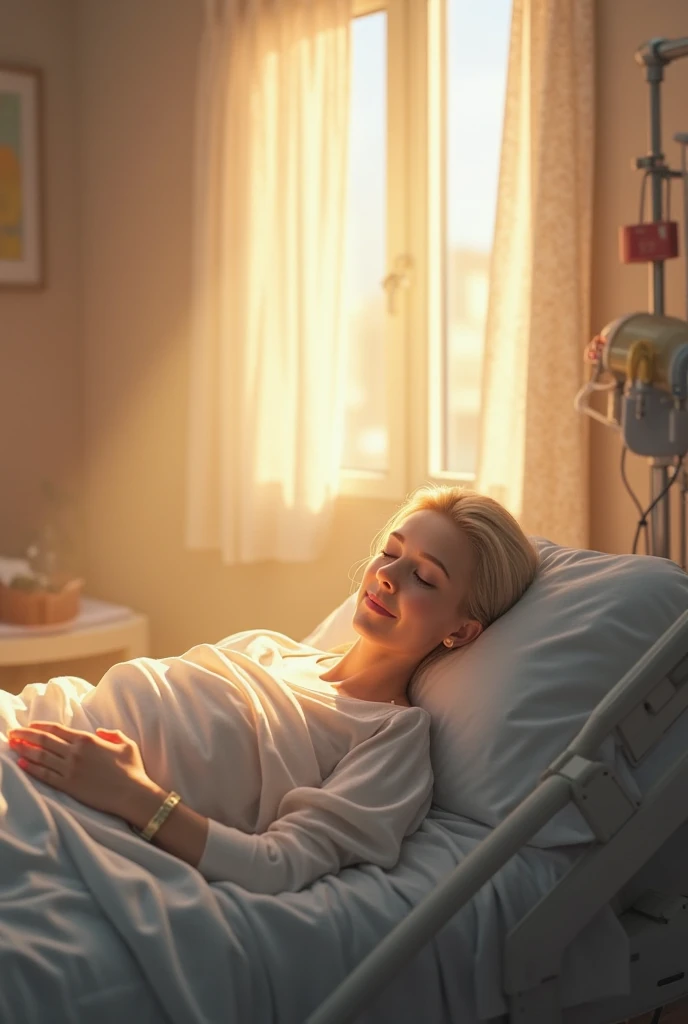 A photo in the recovery room after open heart surgery