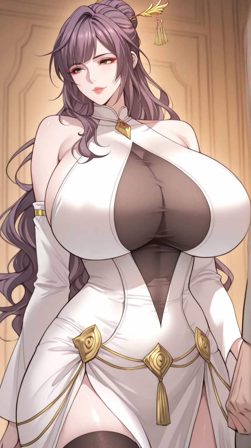 luxury background, source_anime, (1girl, solo, solo focus), noir, huge breasts, wide hips, narrow waist, thick thighs, very long hair, tan, light smile, rabbit ears, dancer outfit, detailed background, nightclub background, glasses