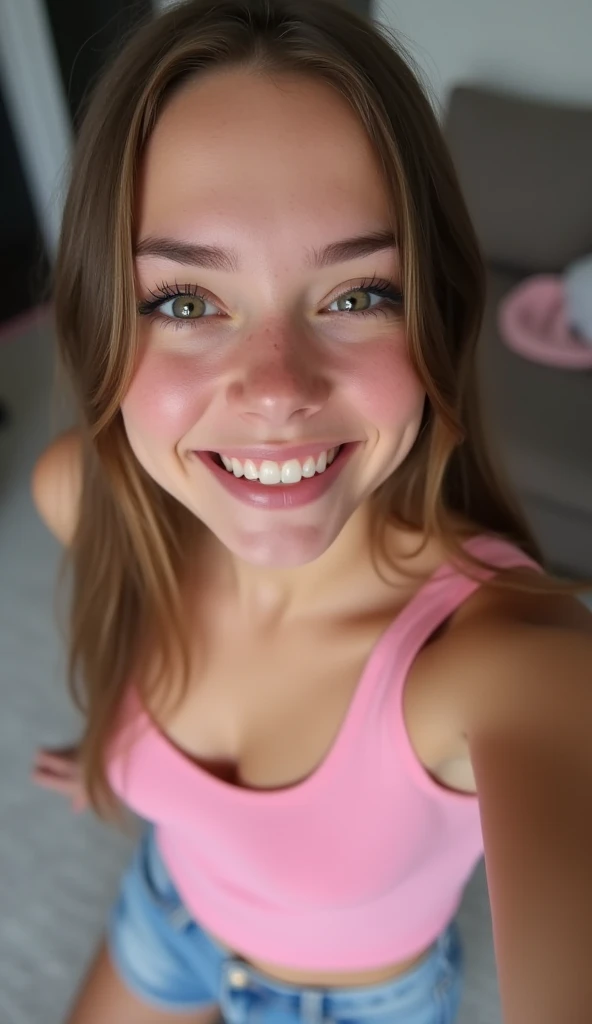 Smiling with bare chest