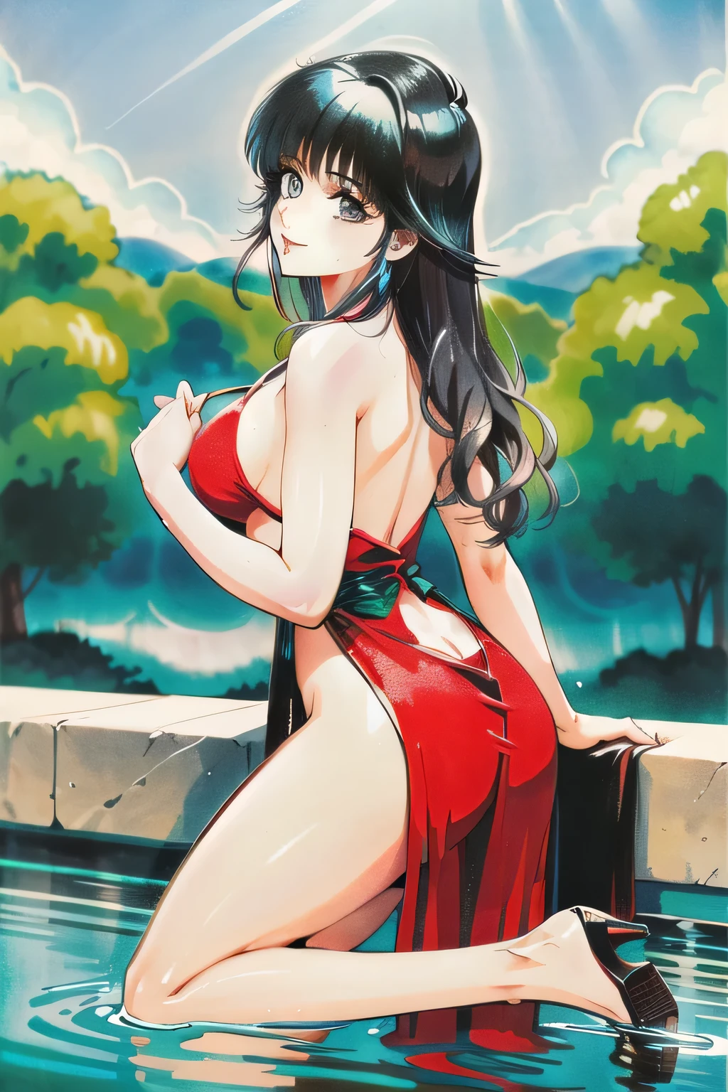 best quality,masterpiece,1girl,solo,(((NSFW))),(((9years old))),japanese girl,an extremely cute and beautiful girl,highly detailed beautiful face and eyes,petit,cute face,lovely face,baby face,shy smile,show teeth, black hair,medium long hair,Hairless pussy,flat chest,skinny,slender, Perfect hands and fingers,(((wearing a sexy revealing Nico Robin costume))),(((Seductive in a harbour))),she is looking at the viewer,hands pull off clothes,(undress:1.1),(no panties:1.1),(legs spread wide:1.1),(no bra:1.1), Arrietty