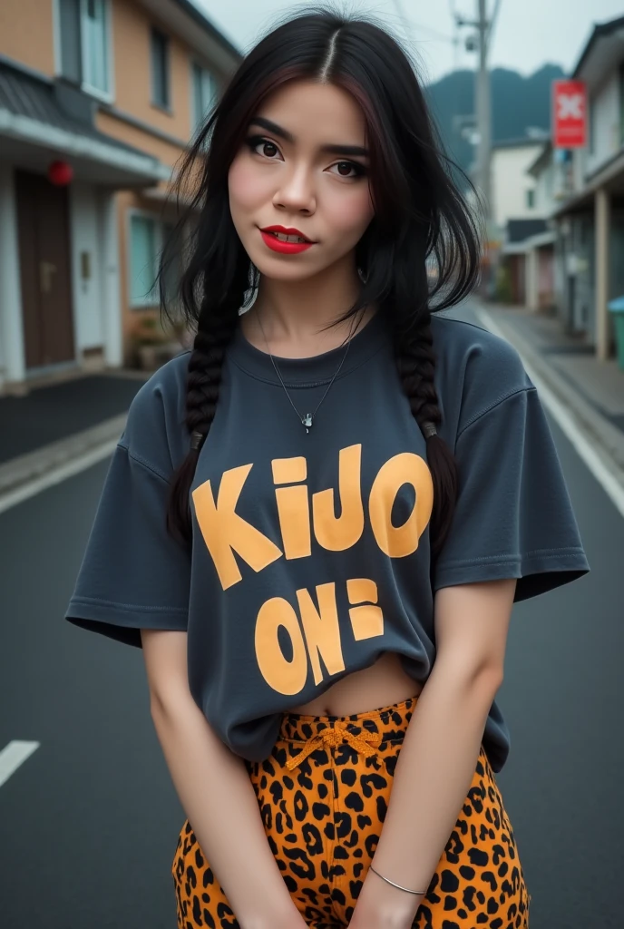 1 woman, adult woman, woman in her 30s, tarankaaa, NOT DASHA TARAN, full body standing, full body head to feet, perfect body, best quality, 32k, photograph, full body (head to toe), tone mapping, ((houjou satoko,short hair,black hairband,blonde hair,violet eyes,hair between eyes,spandex pants, gym shirt,gym outfit,short sleeves,mid sized breasts,athletic, skinny, accentuated hips and waist)), asian-european, ((golden blonde hair, short hair, purple eyes)) perfectly drawn hands, ((masterpiece)), ((highres)), ((detailed background)), japanese village background, next to a river, (big proportions), cute pose, beautiful smile, ((perfect eyes, detailed eyes, realistic eyes)), ((sharp face, detailed face, realistic face, natural skin, realistic skin, detailed skin, pores)), (real wider legs, truly wider arms)