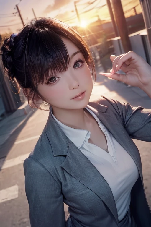 (((masterpiece))),(((High resolution)))、(((8K)))、(((perfect face)))、(((beauty of japan)))、20 years old、(((beautiful face))), (((business shirt))), Plump, top quality eyes, detailed texture, look at the camera, big tits, ((high resolution face))
