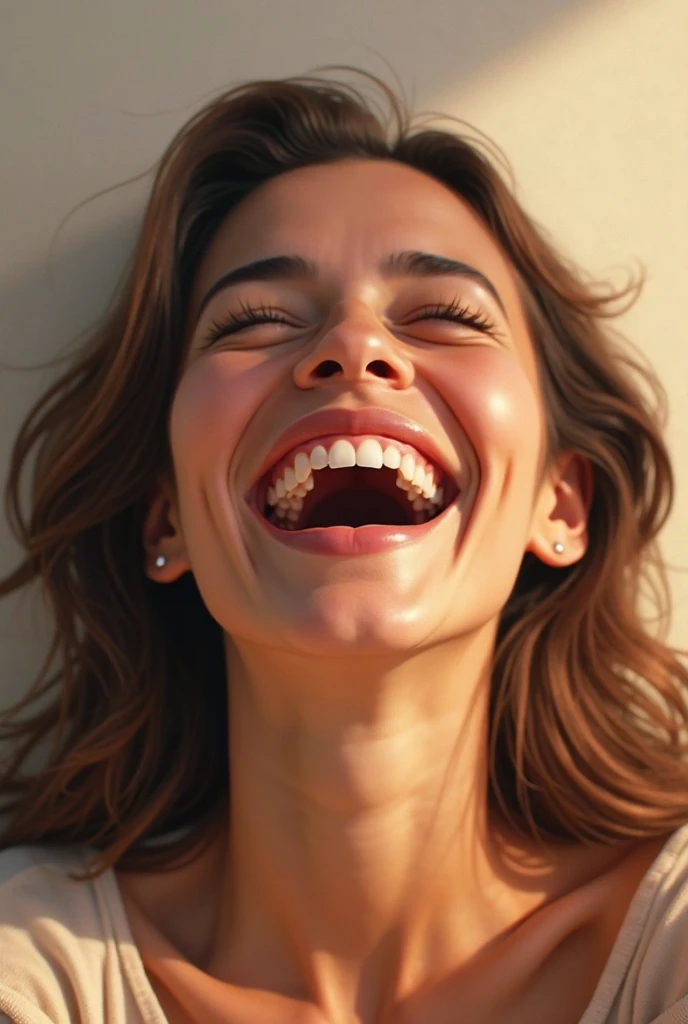 A person laughing in the dark 