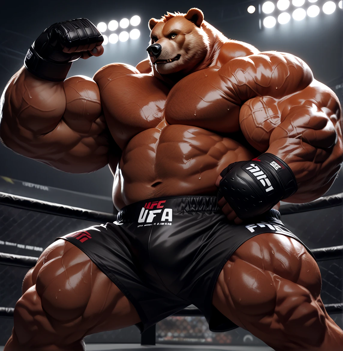 Super muscular boar beastman,(Wear a uniform:1.2),Blindfold,Painful expression,Mouth open and tongue out,Some guy cums in my face,(Surrounded by huge, red and black erect penises:1.2),(A large amount of semen all over the face:1.3),Pro wrestling,scrotum,Black nipples,lick,Massive ,Anal Sex,Standing doggy style