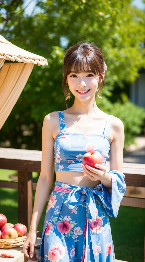 Cute face like an 18-year-old idol Smiling Kindly Bikini figure Full body portrait Slightly large bust Night Park Cherry blossom viewing under the illuminated cherry blossoms at night Sit on a picnic sheet Holding a cute miniature dachshund RAW Photos Genuine Like in the movies Art Photography