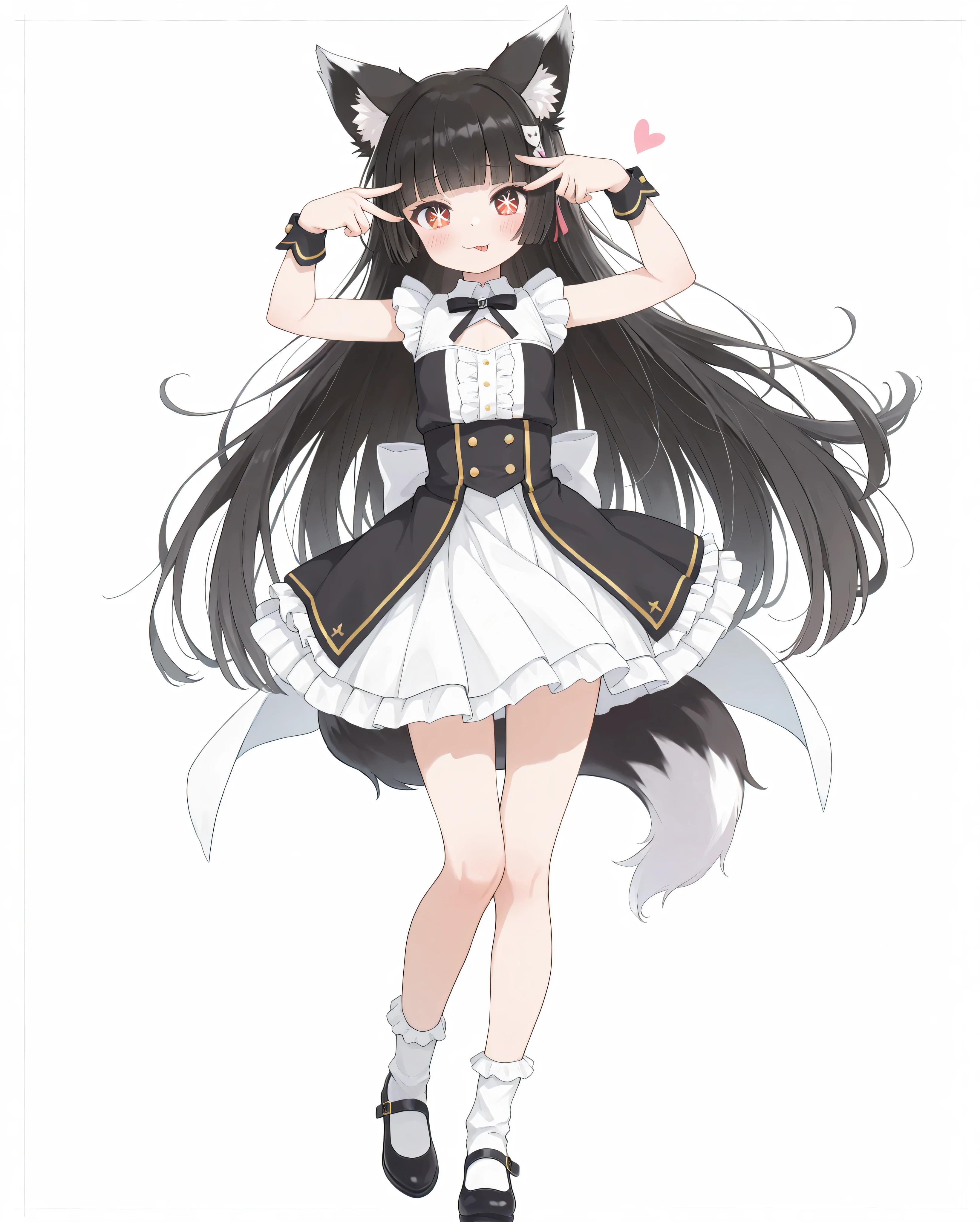 ,1girl,solo,Children,anime girl,Short Girls,little girl,fox ear,fox earをつけたlittle girl,little girl, girl , Cute Cute Girl,,(flat chest1:6),flat chest,,beautiful face,long lashes,,hime cut black super long hair,princess cut black hair,,Blush。ultra-detailed face,beautiful fine eyes,anime style,4k,High Definition,high resolution,8K,crisp quality,professional quality,best quality,a masterpiece portrait of a woman with ultra detailed features, in 8K resolution, with crisp quality and vibrant colors,,4k,High Definition,high resolution,8K,crisp quality,professional quality,best quality,male focus,tom girl,feminine boy,otoko no ko , otokonoko , trap,:3,;3,,full body,,looking at viewer,from front, front view,shy, bashful,,pinup, black and white fox tail,wind, aihoshinopose, double v, tongue out,idol costume,