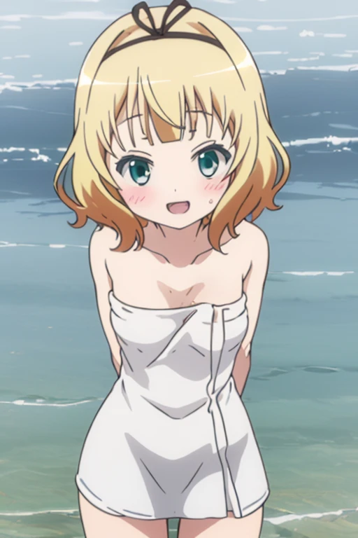 blonde girl walking on the beach naked