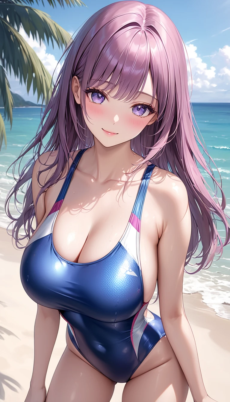 SeaArt Txt2Img Studio Anime Robot with provocative body, purples eyes, purple wavy hair , and pretty face, e biquine roxa , white, and with big breasts, but not too exaggerated , Suddenly a tall black-haired man grabs her ass while she was distracted
