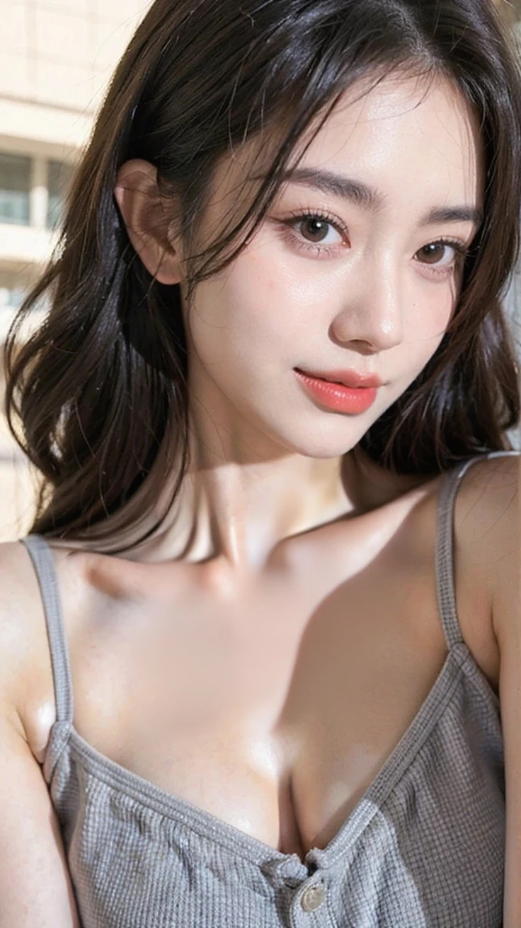 Body portrait, 8K, big and beautiful eyes, clear double eyelids, Dindal effect, masterpiece, top quality, high quality, high resolution, high definition photography, (natural skin texture, fine skin, hyper realism, Super Sharpness), High Detail Skin, (Very Fine, Fine Skin Texture, Intricate Details, Beautiful Face, (Realistic Face), Realistic Eyes, Beautifully Detailed Eyes, Realistic Skin, Beautiful Skin, Surrealistic , High Definition, Golden Ratio, Smiling Eyes, Mole Mouth, Daytime Beach Photography, Under the Sun, Body Portrait, G Cup, Big Breasts, Huge Breasts, Big Breasts, Glamorous, Oily Skin, Shiny Skin, Sexy Bikini, Full Body Shots: 1.5, cleavage, hot body, wet, 
