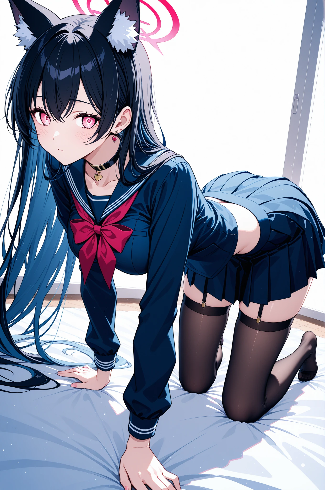 Super masterpiece,top-quality,ultra-detailliert,realisitic,Hyper-detailing,(((NSFW))),(Perfect Anatomy),1girl in,Solo,Black hair,Ahoge,Blue eyes,Slender body,((small tits)),((Small buttocks)),Embarrassed blush,gleaming skin,(Transparent Polyvinylidene Chloride),(((Sheer))),((See-through school uniform))