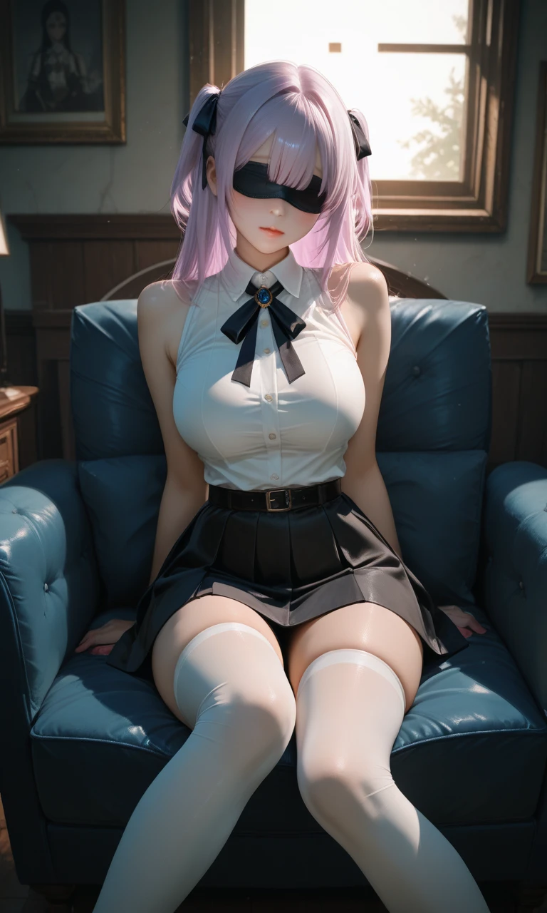 ((((Sex face))), ((((fingering pussy))), (((teen girl))),((flat boobs)),((small boobs))), Sarada Uchiha with short hair, black eyes, wearing prescription glasses. (((She is wearing a white dress skirt))), (((nude))), (((naked))), (((nsfw))), she is in a livingroom.(((((( Siting in a bus at the back with legs open showing pussy, pussy Expose)))))))).((( black stockings with black highheels)))