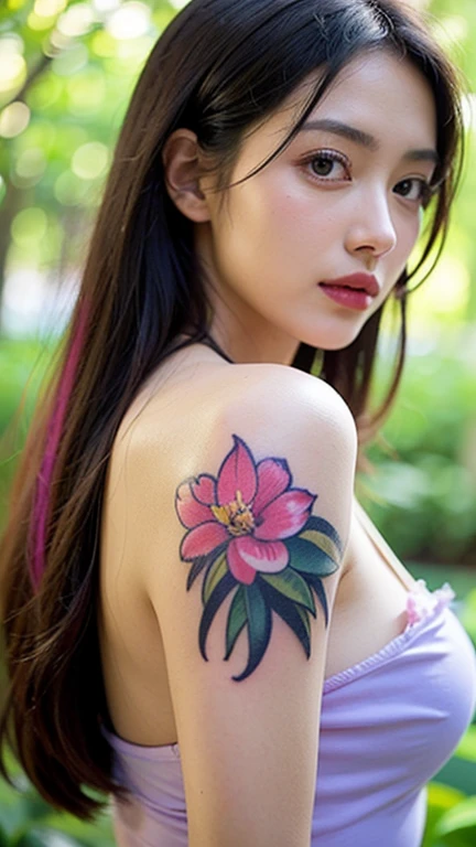 realisitic、(Detailed and realistic human skin)、(Detailed and realistic human body)、Live-action raw photos、fully body photo、(top-quality、超A high resolution、masterpiece)、((Real human body based on human anatomy))、((Real human body based on modern medicine))、((young Japanese、18year old、kawaii faces、length hair、A dark-haired))、((fullllbody))、femele1、((small breasts with rounded upturn、upturned breasts、large full breasts))、((Perfect body、Sexy Body Line、slender style))、Blush face、((Full body glossy skin))、((Pointing the female genitalia at the viewer))、((Bend your knees(Sit on the ground with your crotch wide open))、((Naked femele))、((No bra、No panties))、((Realistic breasts、erectile nipple、Small nipple rings))、((Realistic shape of female genitalia seen from the outside、No pubic hair))、((Realistic little ass))、((AV actress))、((Adult Models))、Metamorphosis、Exposure disorder、((In front of a flower bed with realistic morning glory blooming))、((On the skin of her whole body(Drawing morning glory))、((Drawing morning glory on the breast))、((Drawing morning glory on female genitalia))、((Body Paint))、((Drawing like morning glory wrapped around her body))