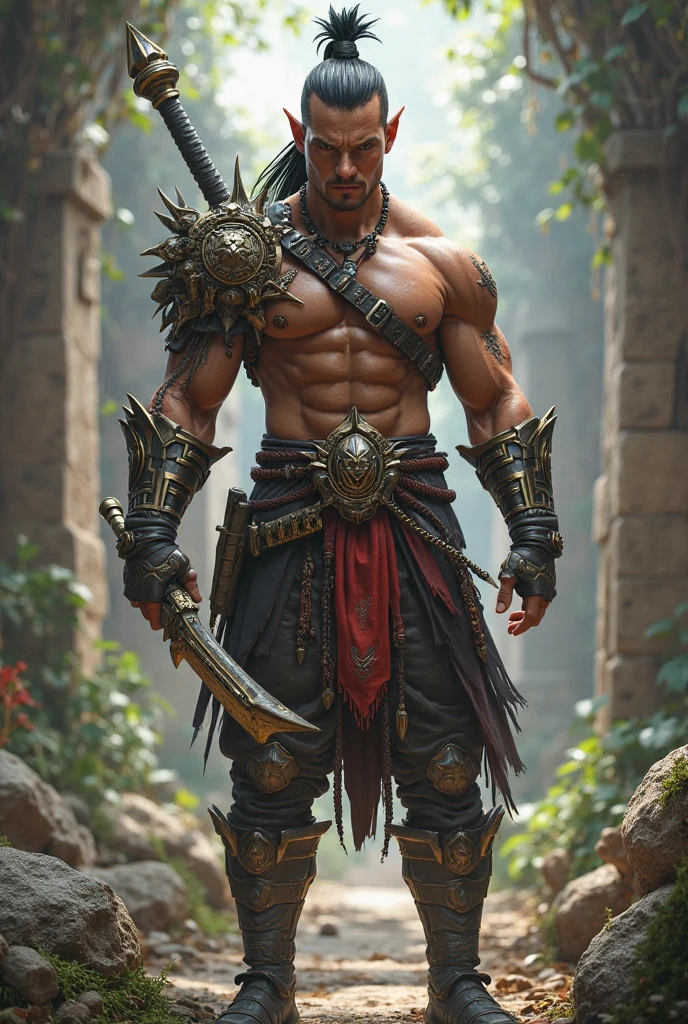 member of the assassins creed assassins wearing a aztec jaguar warrior Jaguar outfit and a hoodie and a cape made of jaguar skin with a retractable blade on his left forearm