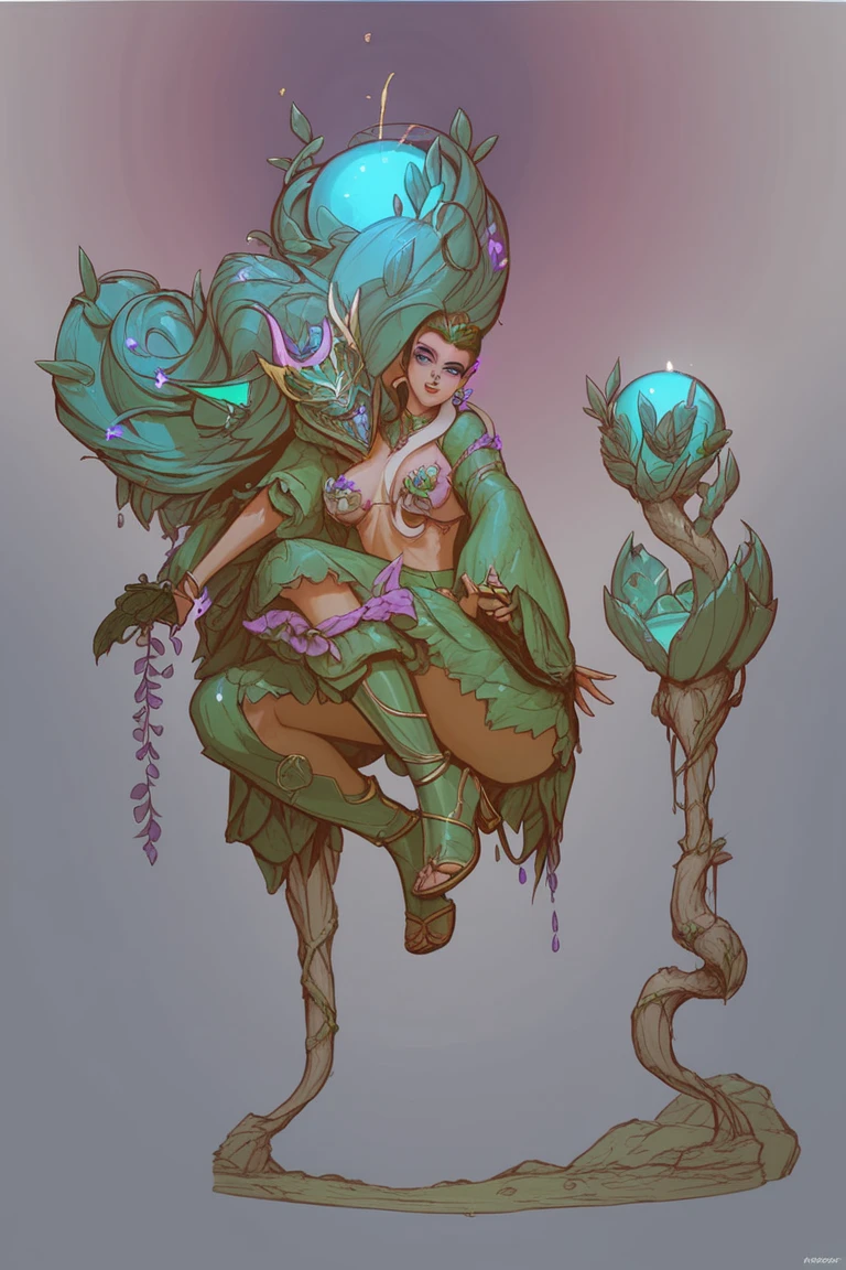 huge beautiful flower plant alien androgynous, bestial, universe, kundalini, sun, orchid orange groot skin, alien body, full body, bestial, bestial, galaxy orchid, ancient source energy, energy dissipation, roots, tropical forest, montain, daylight, beautiiful trees, spiral, beautiful view of the treetops, orchid garden, orchid, orchid, huge orchid, sci-fi